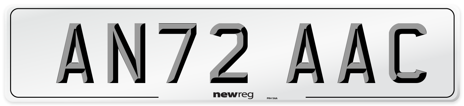 AN72 AAC Number Plate from New Reg
